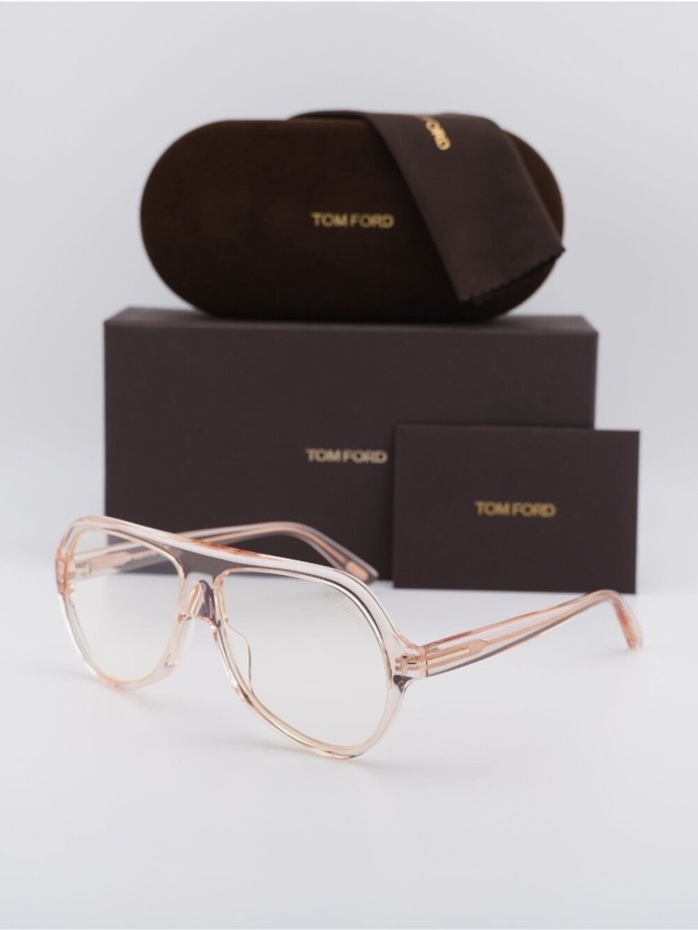 Tom Ford Thomas FT0732 072 Aviator Sunglasses - Shiny Pink \ Transparent